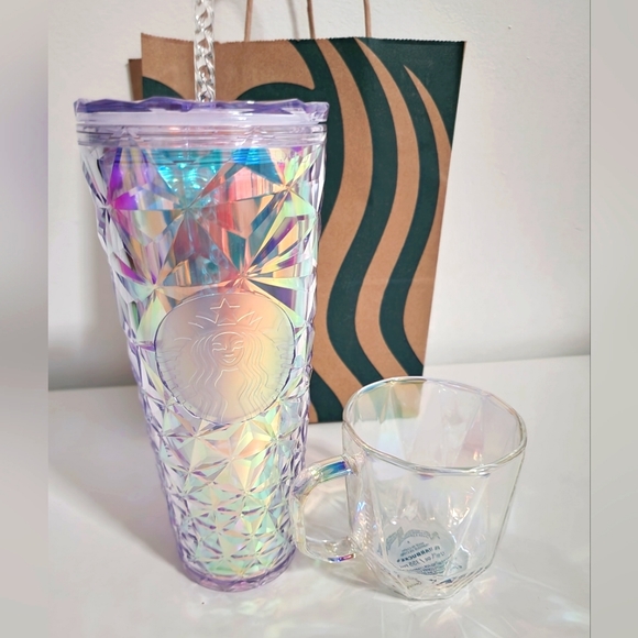 Starbucks 2023 New Release Diamond Iridescent Unicorn Holiday Tumbler Glass Mug - Picture 9 of 10